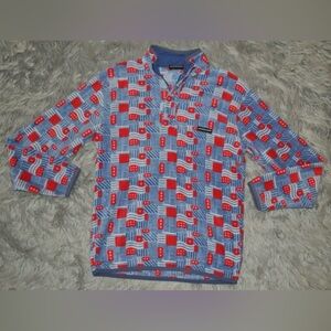 SOUTHERN MARSH Star Spangled Flag Fleece Pullover size S Mens